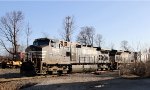 NS 9072 leads train 218 down the yard lead while 214 holds track 1